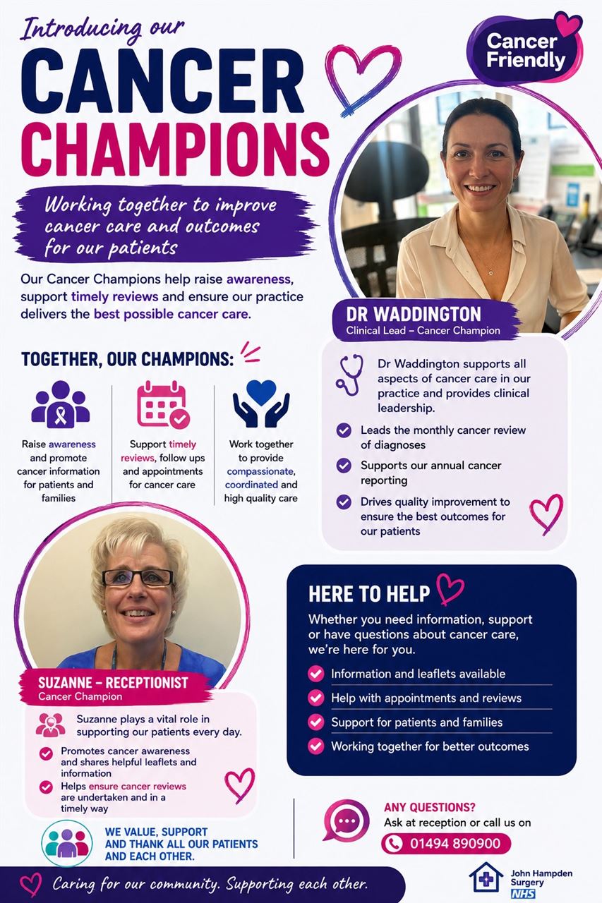 Dr Waddington and Suzanne Cancer Champions